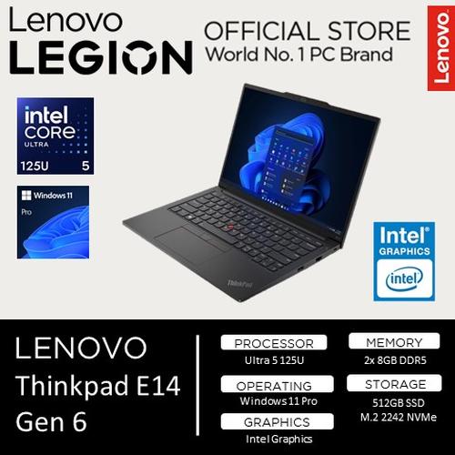 [EZO.2400027] Lenovo Thinkpad E14 Gen 6 Ultra 5 125U 16GB 512GB 14" WUXGA Windows 11 Pro