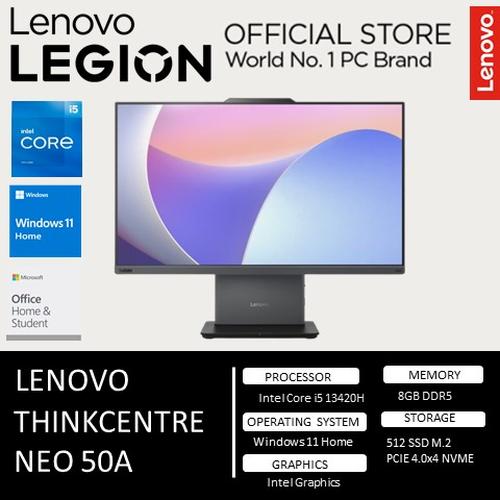 [EZO.2400039] Lenovo AIO ThinkCentre NEO 50A i5 13420H 8GB 512GB W11 OHS 23.8 INCH