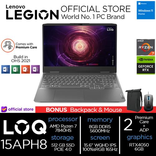 [EZO.2400247] Lenovo LOQ 15 Gaming RTX4050 6GB Ryzen 7 7840HS 8GB 512SSD 15.6" 165Hz