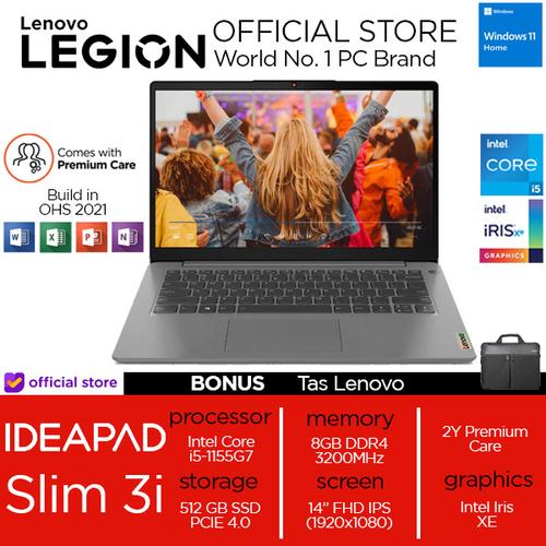 [EZO.2400250] Lenovo Ideapad Slim 3i 14 i5 1155G7 8GB 512SSD IRISXE W11+OHS 14 MXID