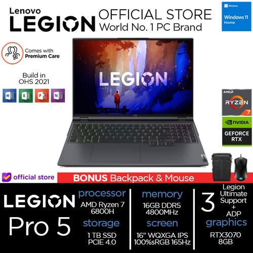 [EZO.2400264] Lenovo Legion 5 Pro 2022 Ryzen 7 6800 16GB 1TBSSD RTX3070 8GB 165Hz