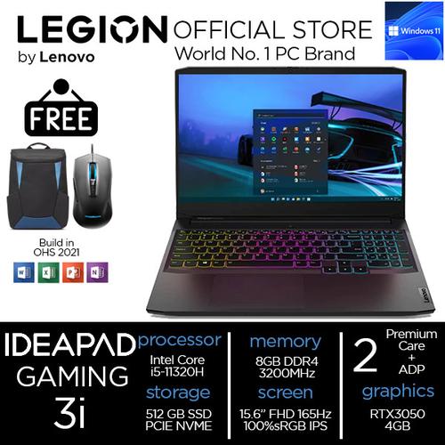 [EZO.2400295] Lenovo Ideapad Gaming 3i i5 11320 8GB 512SSD RTX3050 4GB W11 15.6FHD