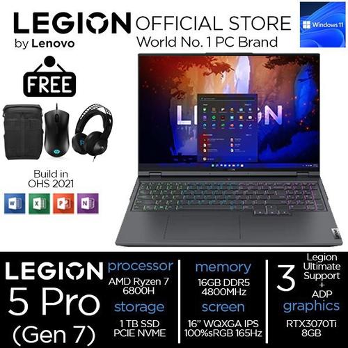 [EZO.2400315] Lenovo Legion 5 Pro 2022 Ryzen 7 6800 16GB 1TBSSD RTX3070Ti 8GB 16"