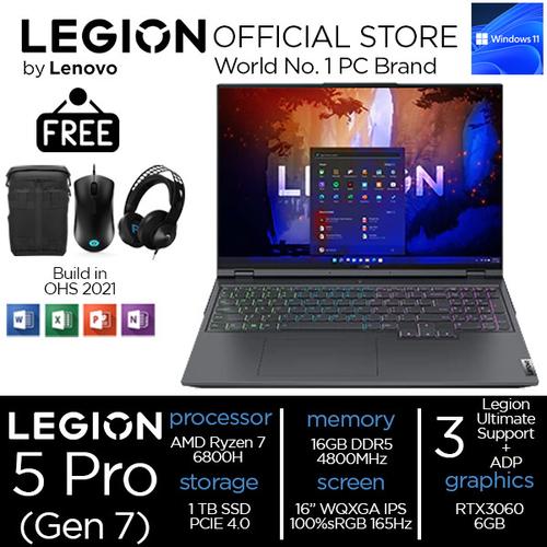 [EZO.2400316] Lenovo Legion 5 Pro 2022 Ryzen 7 6800 16GB 1TBSSD RTX3060 6GB 16" 15ID
