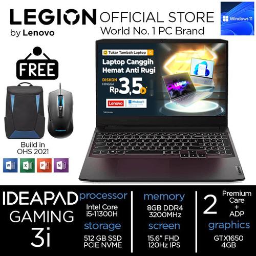 [EZO.2400337] [Tukar Tambah Laptop] Ideapad Gaming 3i i5 11300 8GB 512SSD GTX1650