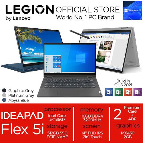 [EZO.2400362] Lenovo Flex 5i 14 i5 1135G7 16GB 512SSD MX450 2GB W11+OHS IPS Touch