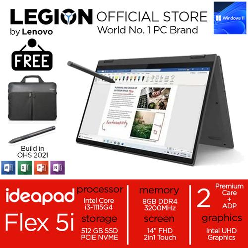 [EZO.2400370] Lenovo Flex 5i 14 2in1 Touch i3 1115G4 8GB 512SSD W11+OHS 14.0FHD Blit