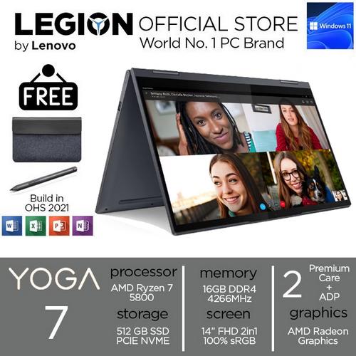 [EZO.2400379] Lenovo Yoga 7 2IN1 Touch Ryzen 7 5800 16GB 512SSD W11+OHS 14.0FHD 7XID