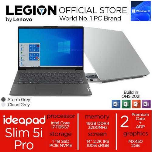 [EZO.2400380] Lenovo Ideapad Slim 5i Pro i7 1195G7 16GB 1TBSSD MX450 2G W11 14" 2.2K