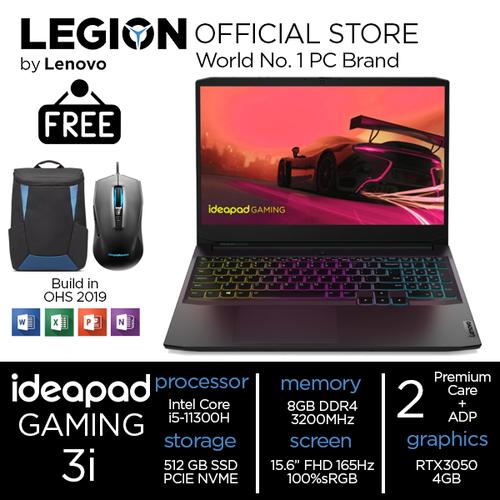 [EZO.2400381] Lenovo Ideapad Gaming 3i i5 11300 8GB 512SSD RTX3050 4GB 15.6FHD 165Hz