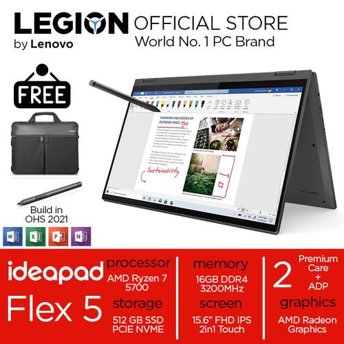 [EZO.2400393] Lenovo Flex 5 15 2IN1 TOUCH Ryzen 7 5700U 16GB 512SSD W11+OHS 14.0FHD