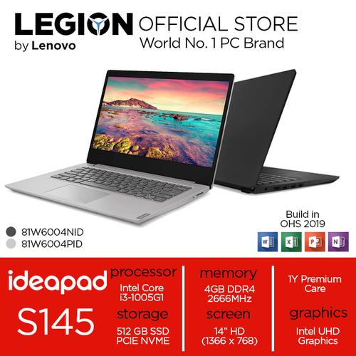 [EZO.2400406] Lenovo Ideapad S145 14IIL i3 1005G1 4GB 512ssd W10+OHS 14.0