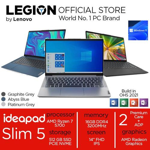 [EZO.2400411] Lenovo Ideapad Slim 5 Ryzen 7 5700 16GB 512ssd W11+OHS 14.0FHD 2YR+ADP