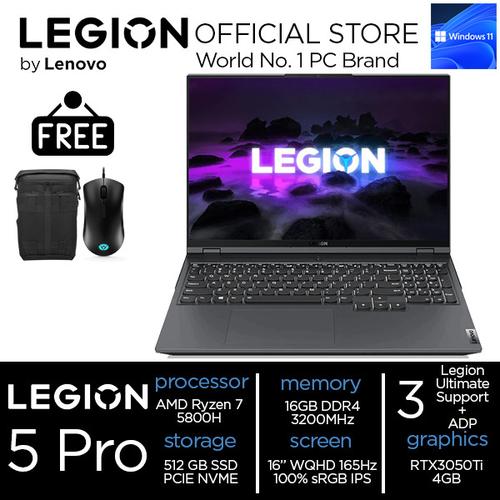 [EZO.2400412] Lenovo LEGION 5 PRO Ryzen 7 5800 16GB 512ssd RTX3050Ti 4GB W11 16 35ID