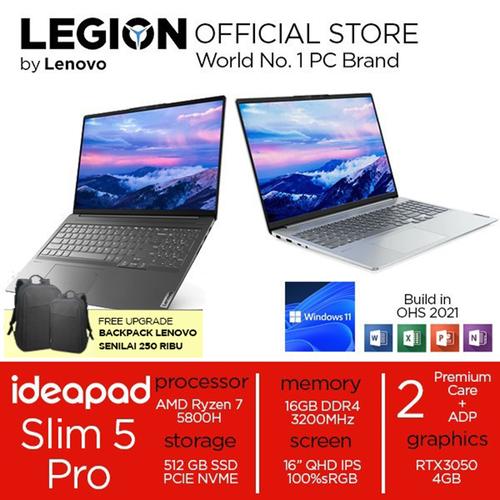 [EZO.2400415] Lenovo Ideapad Slim 5 PRO Ryzen 7 5800 16GB 512ssd RTX3050 4GB W11 16"