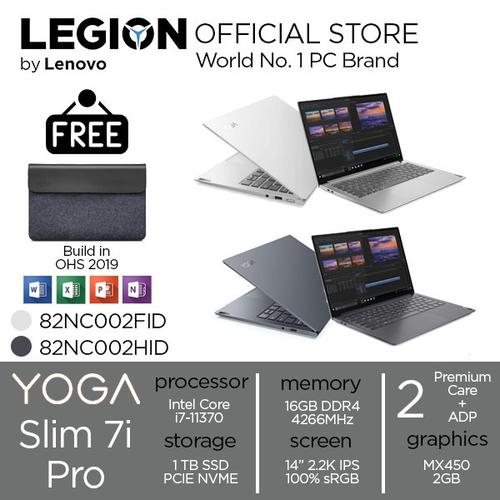 [EZO.2400436] Lenovo Yoga Slim 7 Pro 14 i7 11370 16GB 1TBssd MX450 2GB W10 2FID/2HID