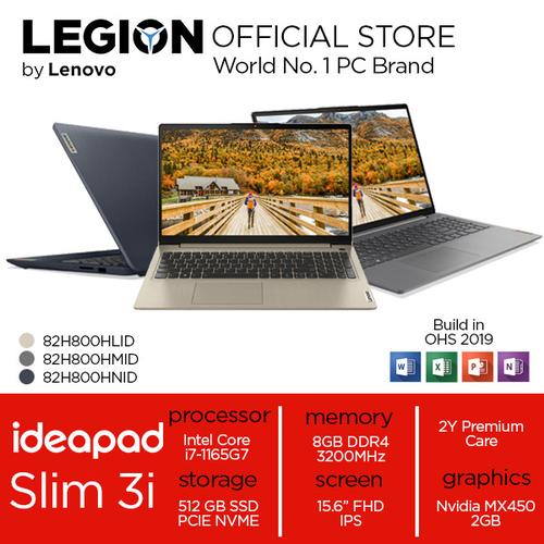 [EZO.2400444] Lenovo Ideapad Slim 3i i7 1165G7 8GB 512ssd MX450 2GB W10+OHS 15.6FHD