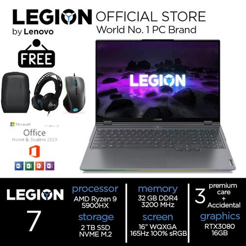 [EZO.2400455] Lenovo Legion 7 Ryzen 9 5900 32GB 2TBssd RTX3080 16GB W10+OHS 16" 9SID