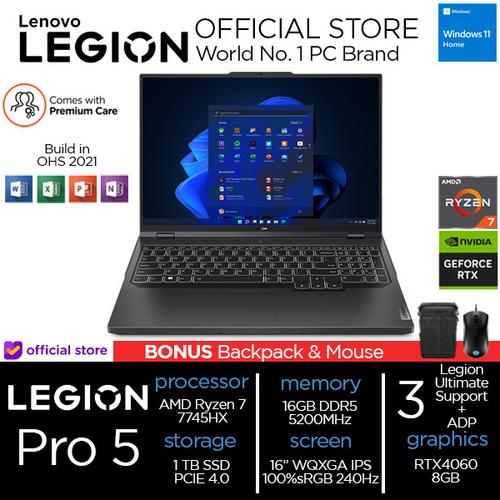 [EZO.2400461] Lenovo Legion Pro 5 16 Ryzen 7 7745HX 16GB 1TB RTX4060 8GB W11 +OHS