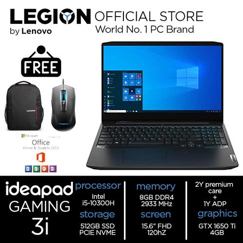 [EZO.2400472] Lenovo Ideapad Gaming 3 54ID i5 10300 8GB 512ssd GTX1650Ti 4GB W10+OHS