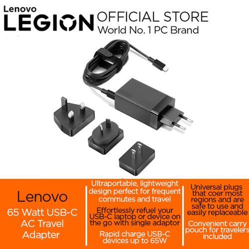 [EZO.2400484] Charger Casan Lenovo 65 Watt USB-C AC Travel Adapter - G0A6N065WW