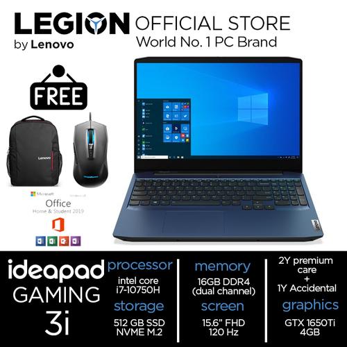 [EZO.2400497] Lenovo Gaming 3i U4ID i7 10750 16GB 512ssd GTX1650Ti 4GB W10+OHS 14FHD