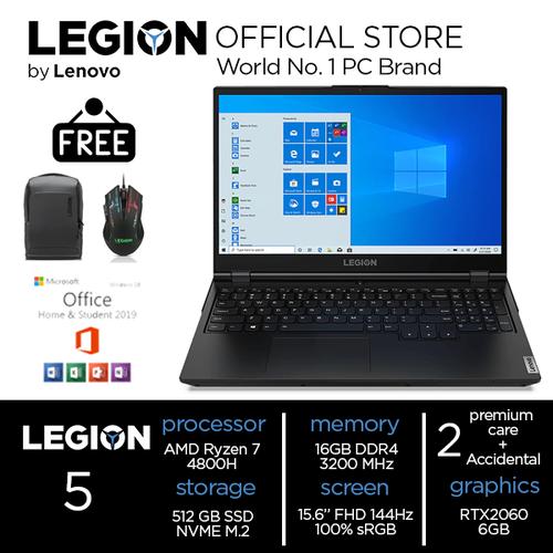 [EZO.2400507] Lenovo Legion 5 Ryzen 7 4800 16GB 512ssd RTX2060 6GB W10+OHS 15.6FHD