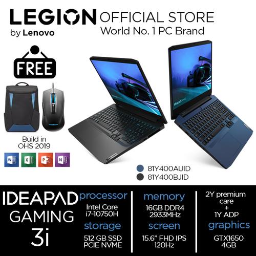[EZO.2400516] Lenovo Gaming 3i AUID i7 10750 16GB 512ssd GTX1650 4GB W10+OHS 120Hz
