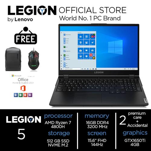 [EZO.2400518] Legion 5 2XID Ryzen 7 4800H 16GB 512ssd GTX1650Ti 4GB W10+OHS 144Hz