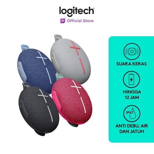 [EZO.8500005] Speaker Bluetooth Tahan Air Ultra Portabel ULTIMATE EARS MINIROLL, Big Bass, Tahan Debu IP67, Jangkauan 131 kaki (40 m)