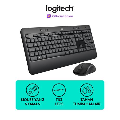[EZO.8500086] Logitech MK540 Advanced Wireless Keyboard dan Mouse Combo untuk Windows, 2.4 GHz Unifying USB-Receiver, Multimedia Hotkeys, Daya Tahan Baterai hingga 3 Tahun untuk PC, Laptop