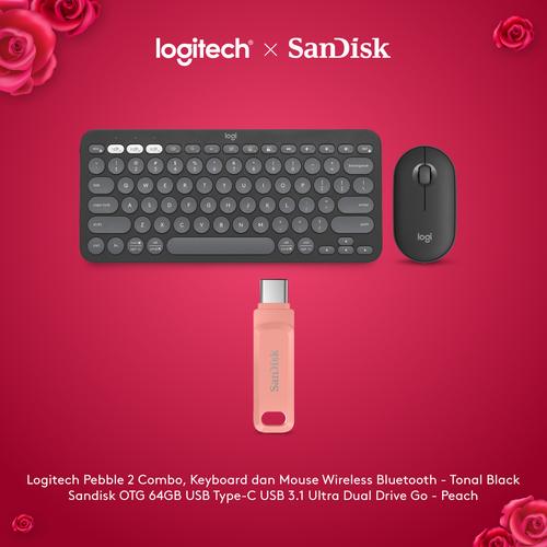 [EZO.8500127] Logitech x SanDisk Exclusive Pebble 2 Mouse Keyboard Graphite