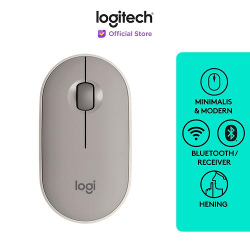 [EZO.8500152] Logitech Pebble M350 Mouse Wireless Bluetooth Slim Silent – Sand