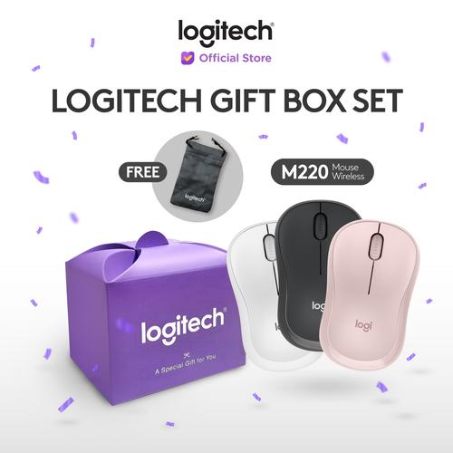 [EZO.8500173] Logitech Gift Box Set M220 Mouse Wireless + Exclusive Mouse Pouch