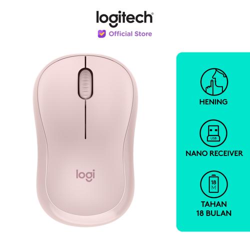 [EZO.8500187] Logitech M221 Mouse Wireless Silent Click - Rose