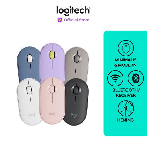 [EZO.8500195] Logitech Pebble M350 Mouse Wireless Bluetooth Slim Silent