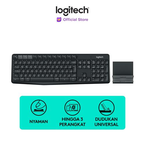 [EZO.8500196] Logitech K375s Keyboard Wireless Bluetooth dan Tablet Stand