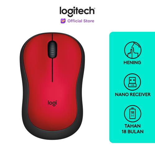 [EZO.8500208] Logitech M221 Mouse Wireless Silent Click - Red
