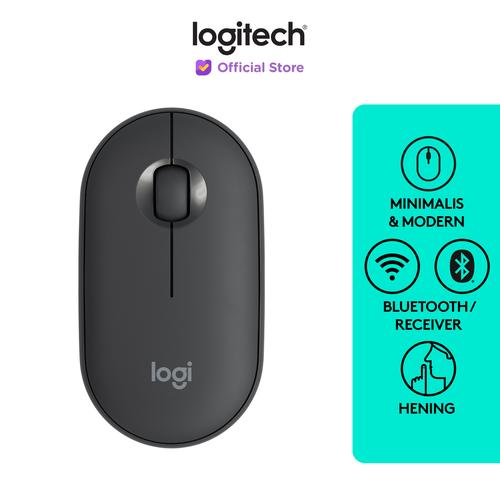 [EZO.8500211] Logitech Pebble M350 Mouse Wireless Bluetooth Slim Silent - Graphite