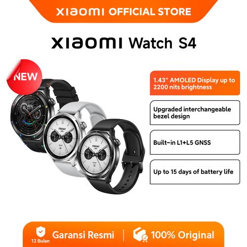 [EZO.3200011] Xiaomi Watch S4 | 1.43" Amoled Display 2200 nits* | Interchangeable bezel design | Built-in L1+L5 GNSS | 15 days battery life* [Official Store]