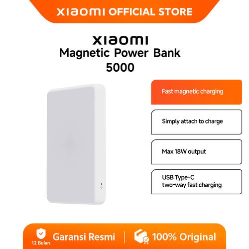[EZO.3200019] Xiaomi Magnetic Power Bank 5000mAh | Fast magnetic charging | Simply attach to charge | Max 18W output [Official Store]
