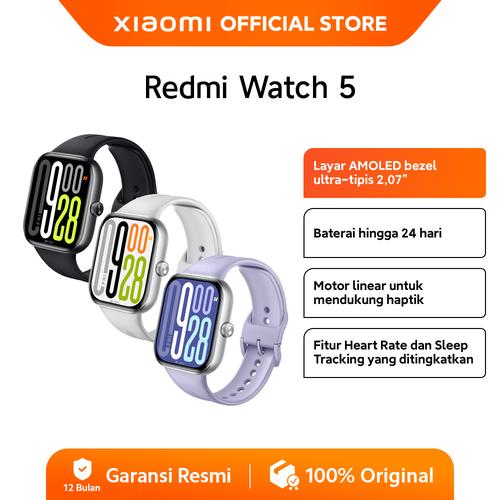 [EZO.3200031] Xiaomi Redmi Watch 5 | Amoled bezel ultra-tipis 2,07 | Baterai hingga 24 hari* | Motor Linear Haptik | Fitur Heart Rate & Sleep Tracking [Official Store]