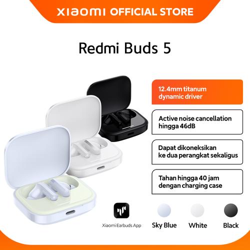 [EZO.3200121] Official Xiaomi Redmi Buds 5 | Driver dinamis 12,4 mm dengan diafragma titanium Peredam kebisingan aktif hingga 46 dB