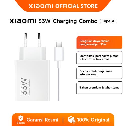 [EZO.3200173] Xiaomi 33W Charging Combo Tipe A | Pengisian Daya Efisien | Output hingga 33W | Bahan Premium & Tahan Lama [Official Store]