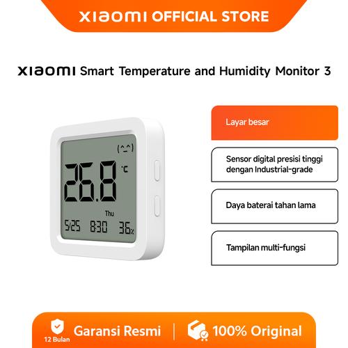 [EZO.3200184] Xiaomi Temperature and Humidity Monitor 3 | Layar besar | Sensor digital presisi tinggi dengan Industrial-grade | Baterai tahan lama |Monitor Suhu dan Kelembapan [Official Store]