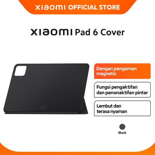 [EZO.3200226] Official Xiaomi Pad 6 Cover Black- Bahan PU yang lembut pelat magnetis