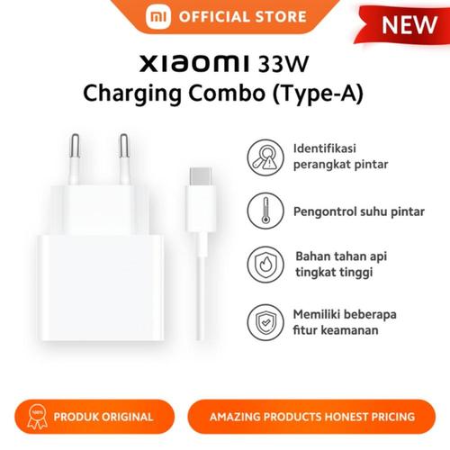 [EZO.3200258] XIAOMI OFFICIAL Xiaomi 33W Charging Combo (Type-A) Bahan Tahan Api