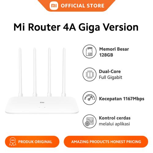 [EZO.3200306] Xiaomi Official Mi Router 4A Gigabit 4 Antena Memori 128MB