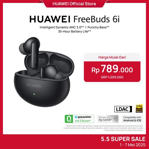 [EZO.4300021] HUAWEI FreeBuds 6i TWS | Intelligent Dynamic ANC 3.0 | Punchy Bass | 35-hour Battery Life