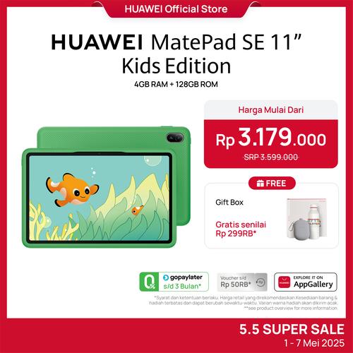 [EZO.4300039] HUAWEI MatePad SE 11" Kids Edition Tablet | 2K Eye Comfort HUAWEI FullView Display | Kids Corner | Parental Assistant